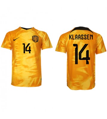 Holland Davy Klaassen #14 Hjemmebanetrøje VM 2022 Kort ærmer